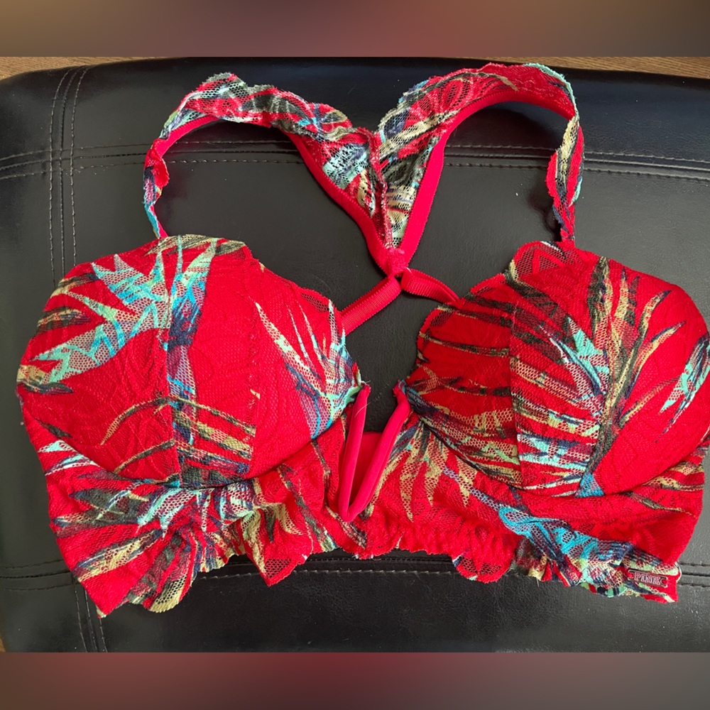Racer back lace all over lounge bra
